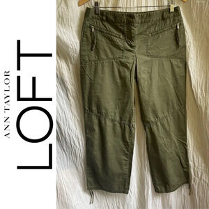 85%OFF❣️Ann Taylor LOFT Utility Olive Green Cropped Trouser Pants, 6